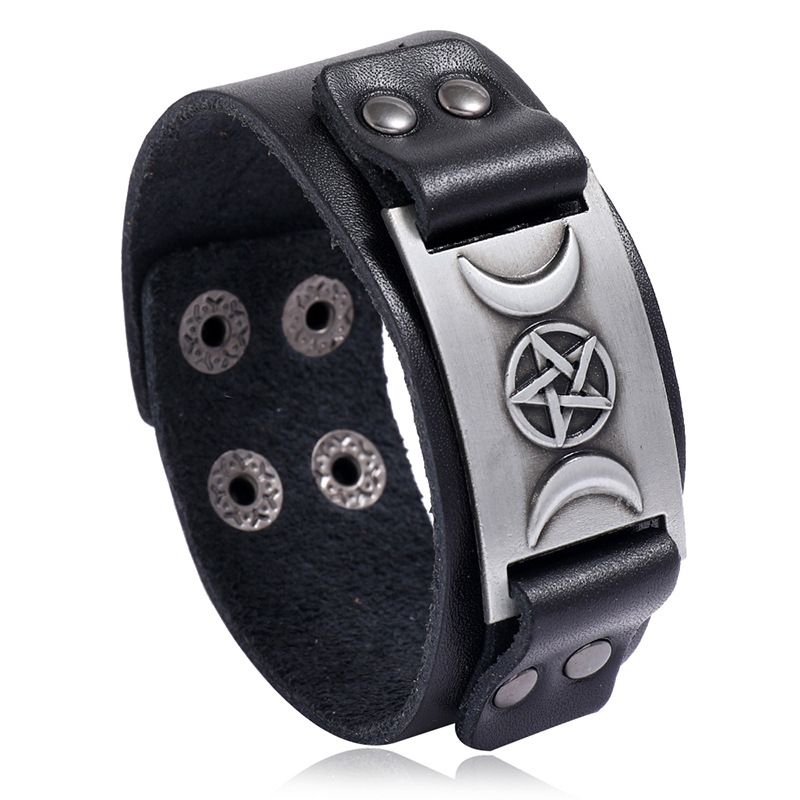 Bracelet De Mode Tendance Punk Nordique En Cuir Pour Hommes Rétro Bijoux Nihaojewelry Réglable