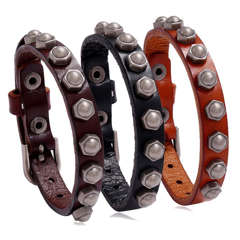 New  Retro  Versatile  Cowhide Bracelet Wholesale Nihaojewelry