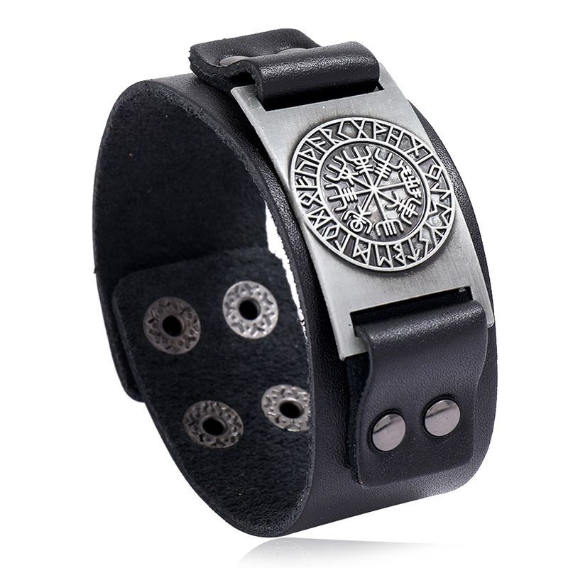 Grenz Überschreitende Hot-selling-accessoires Nordic Viking Lunawen Rindsleder Armband Einfache Retro Punk Armband Herren Schmuck