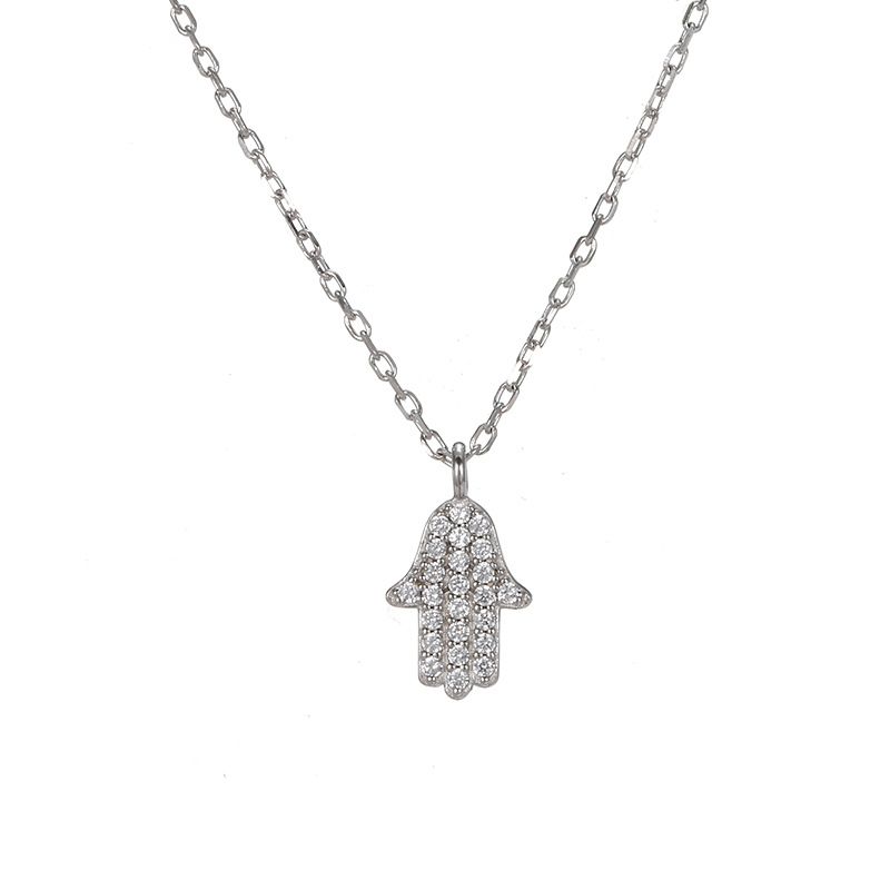 Fashion 925 Silver Necklace Micro-inlaid Zircon Pendant Women's Simple Clavicle Chain Wholesale Nihaojewelry