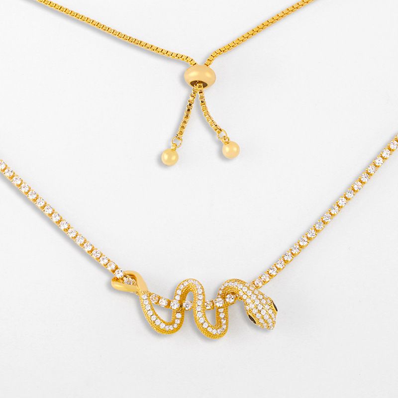 Fashion Snake-shaped Necklace Diamond Pendant Necklace Wholesale Nihaojewelry