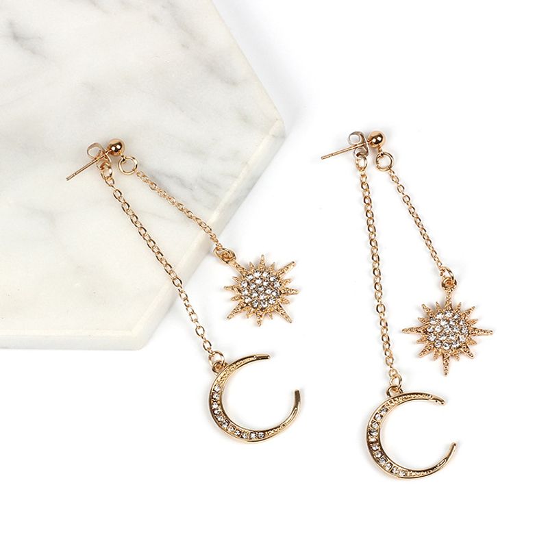 Fashion Trend Star And Moon  Dot Diamond Pendant Jewelry Women's Earrings Nihaojewelry