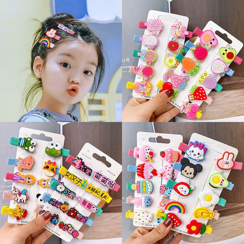 Korean Children's Hairpin Set Cloth-covered Hairpin Duckbill Clip Cartoon Side Clip Wholesale Nihaojewelry