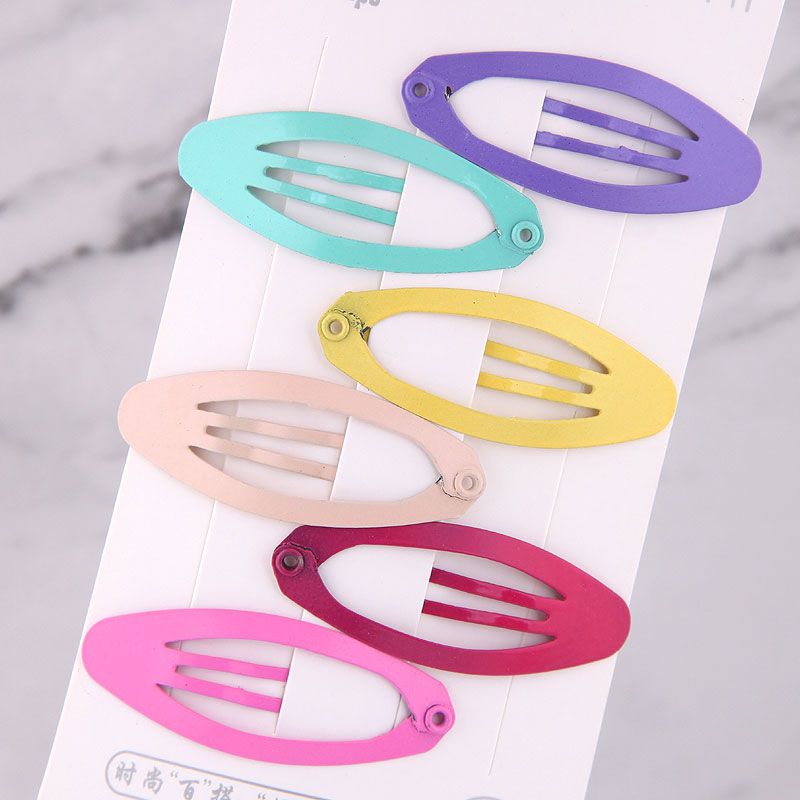 Candy Color Cute Children Oval Shape  Side Clip Hairpin Set  Wholesale Nihaojewelry