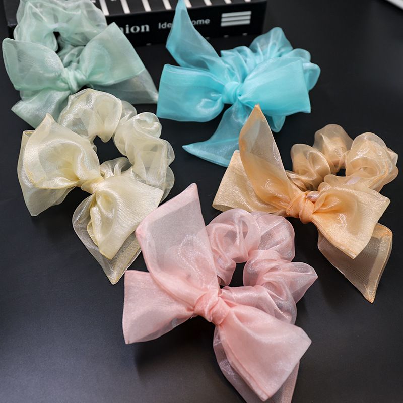 Korean New Bow Elastic Lace Hair Scrunchies Cute Knotted Head Rope Wholesale Nihaojewelry