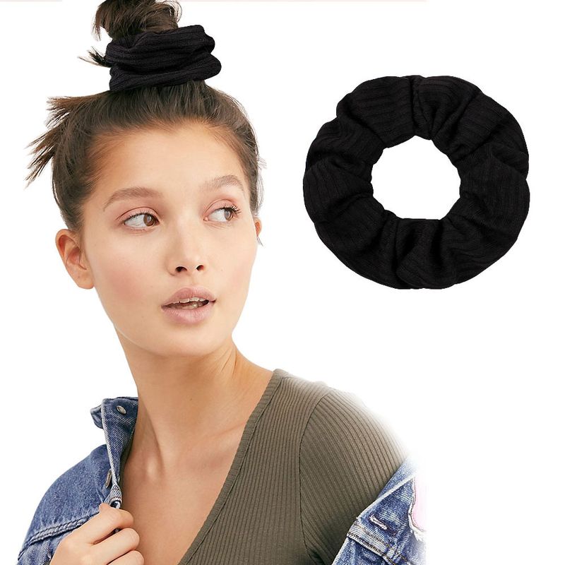 Large Intestine Hair Tie Fall Winter Simple Pure Color Knitted Hair Scrunchies  Wholesale Nihaojewelry