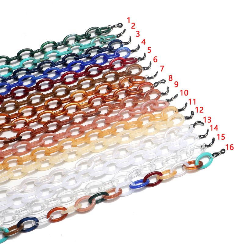 الراتنج الاكريليك البلاستيك متعدد الألوان بسيطة الأزياء نظارات سلسلة عدم الانزلاق نظارات حبل الجملة Nihaojewelry