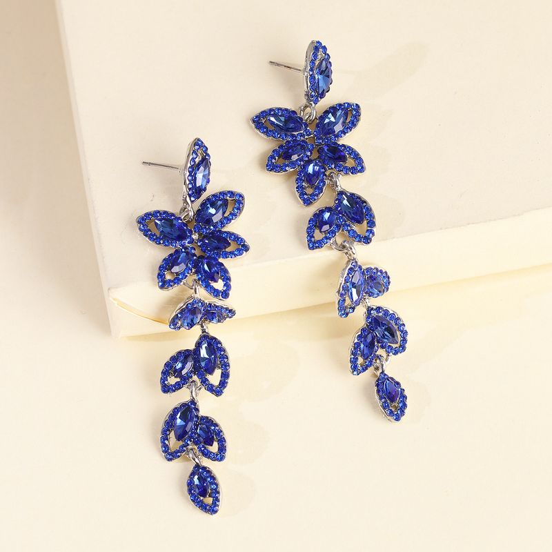 Earrings Fashion Creative Models Alloy Diamond Leaf Earrings Wholesale Nihaojewelry