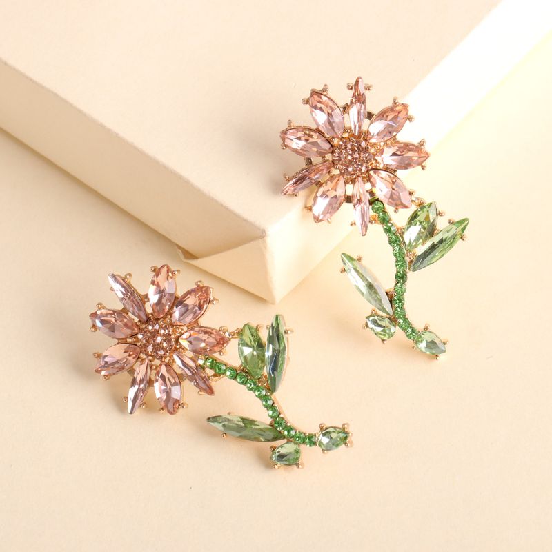 Earrings Fashion Creative Models Alloy Diamond Flower Earrings Wholesale Nihaojewelry
