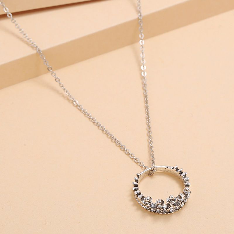 Simple Original Crown Ring Necklace Fashion Trend Alloy Diamond Dual-use Necklace Wholesale Nihaojewelry