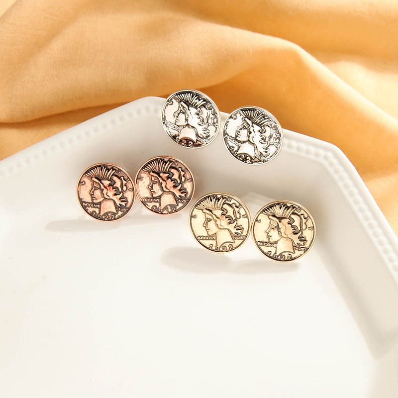 Creative Human Face Earrings Fashion Wild 925 Silver Needle Earrings Feminine Geometric Earrings  Wholesale Nihaojewelry