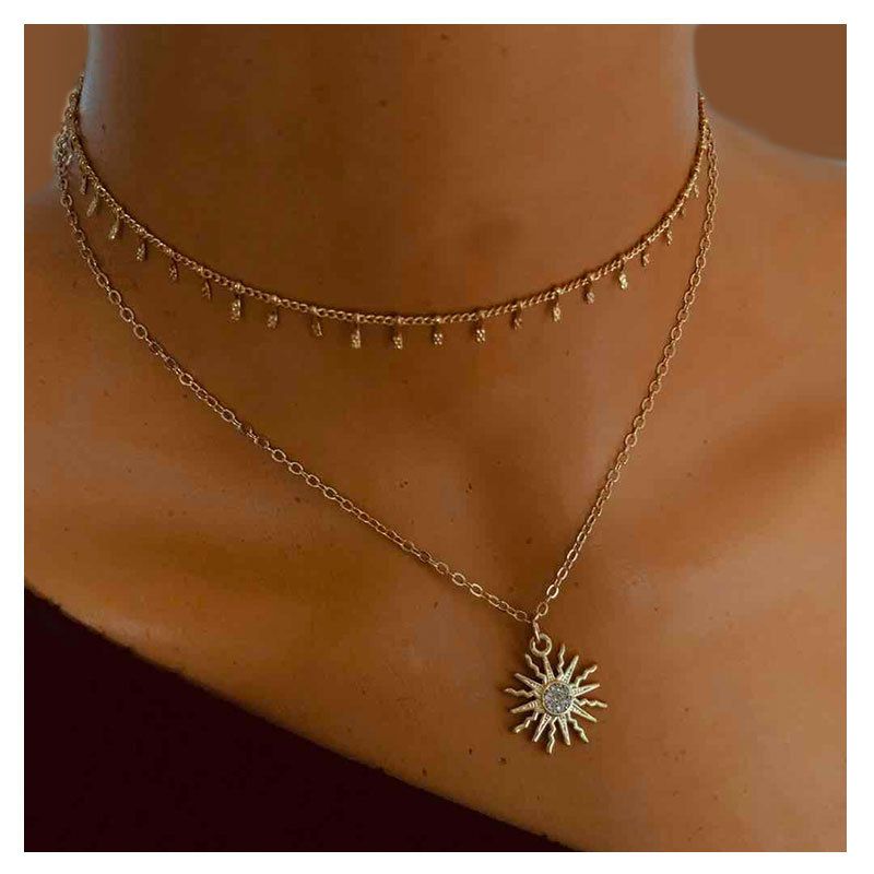 Wild Simple Sun Flower Pendant Jewelry Fashion Necklace  Wholesale Nihaojewelry