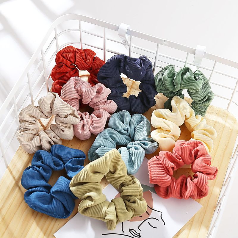 Retro French Solid Color Large Hair Scrunchies Korean Ponytail Girl Head Rope Wholesale Nihaojewelry