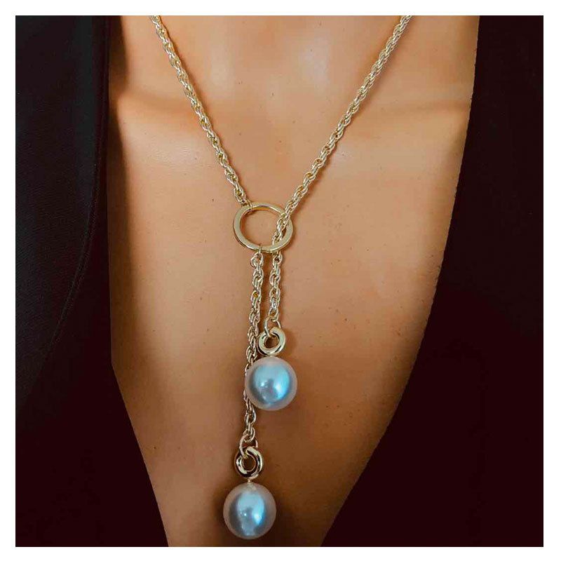 Fashion Simple Cool Style Clavicle Chain Pearl Water Drop Pendant Wholesale Nihaojewelry