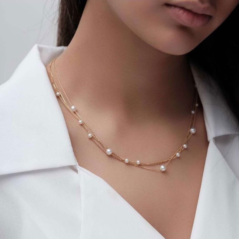 Europäischer Und Amerikanischer Einfacher Grenz Überschreiten Der Schmuck Weibliche Mode Persönlichkeit Schlüsselbein Kette Perlenkette Halskette Weibliche 14370