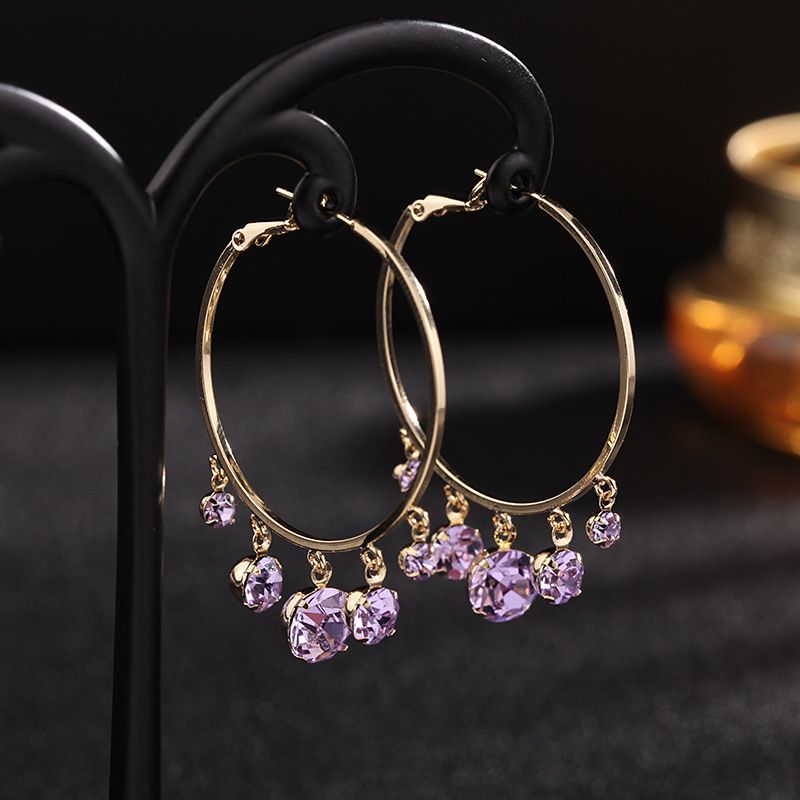 Joyería De Moda Tendencia De Oro Rosa Pendientes De Círculo Grande De Moda Pendientes De Diseño Exagerado Al Por Mayor Nihaojewelry