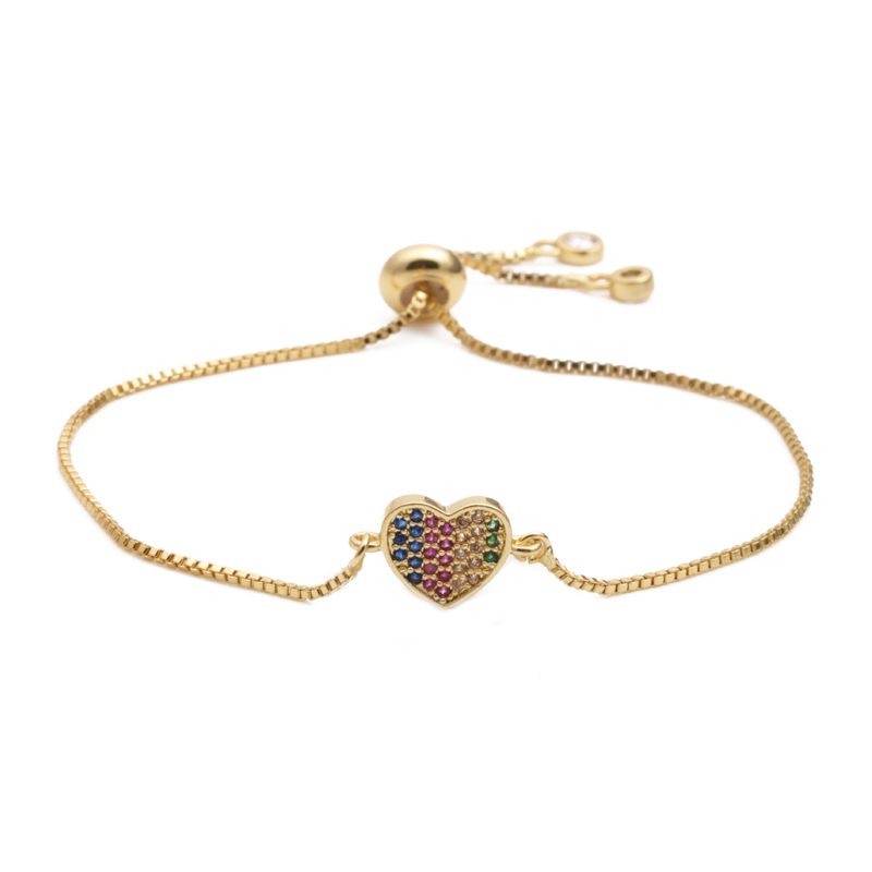 Fashion Jewelry Copper Micro Inlay Zirconium Love Adjustable Bracelet Wholesale Nihaojewelry