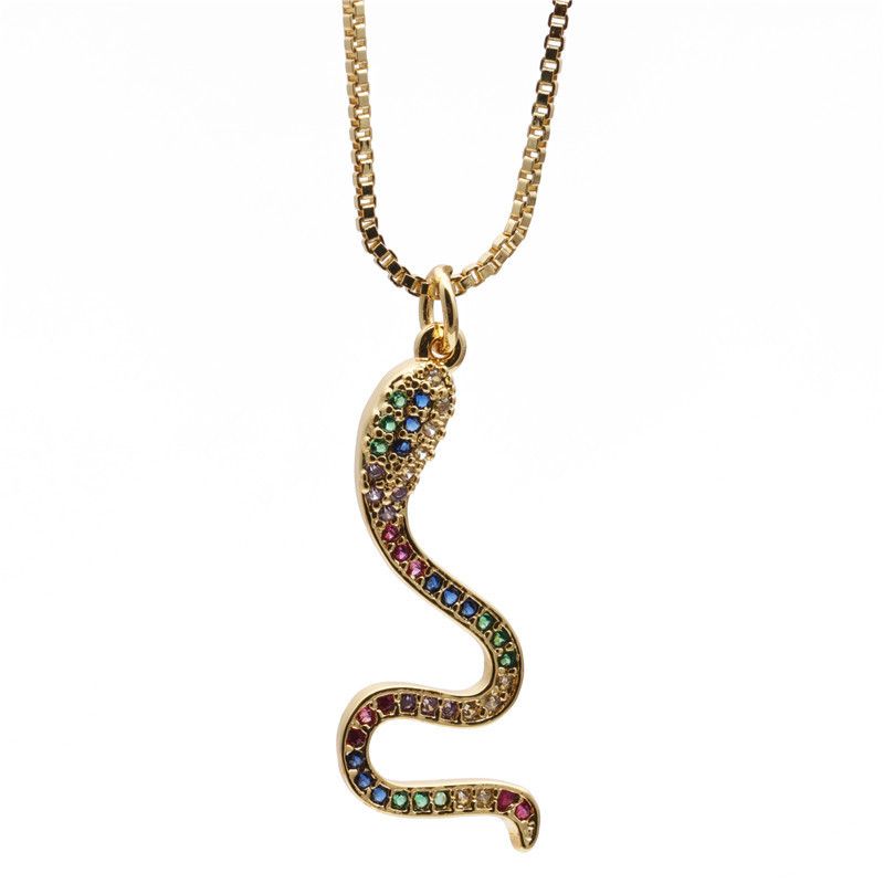 Bijoux De Mode Micro-ensemble Zircon Serpentine Pendentif Dames Collier De Cuivre En Gros Nihaojewelry