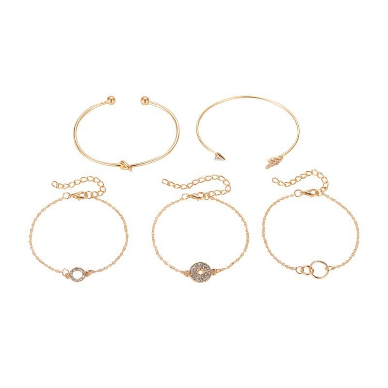 5 Sets Of Bracelets Trend Stars Circles Diamond Drill Bracelet Fashion Arrow Suit Bracelet Wholesale Nihaojewelry