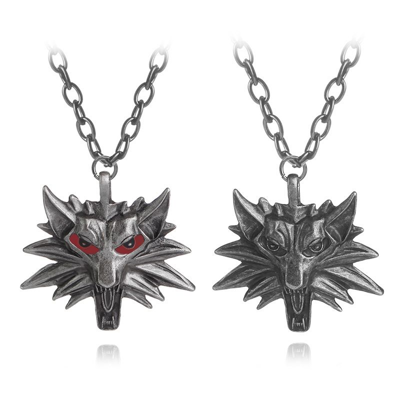 Hot Selling Games Around Witcher Sorcerer Wolf Head Men's Pendant Necklace Accessories Wholesale Nihaojewelry
