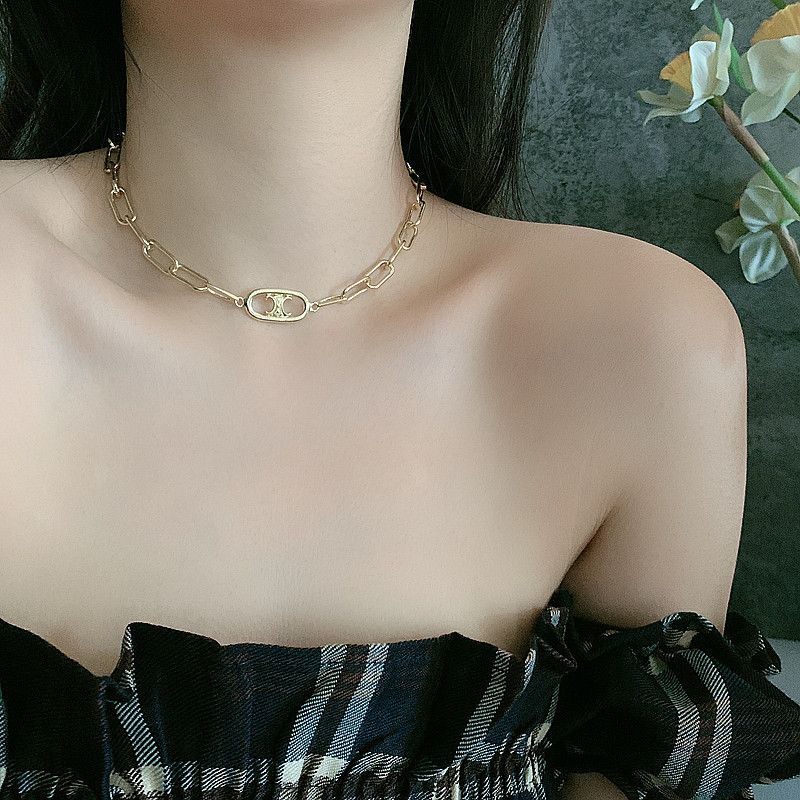 Fashion Simple Double-layer  Gold-plated Stacking Cold Style  Clavicle Chain Nihaojewelry Wholesale