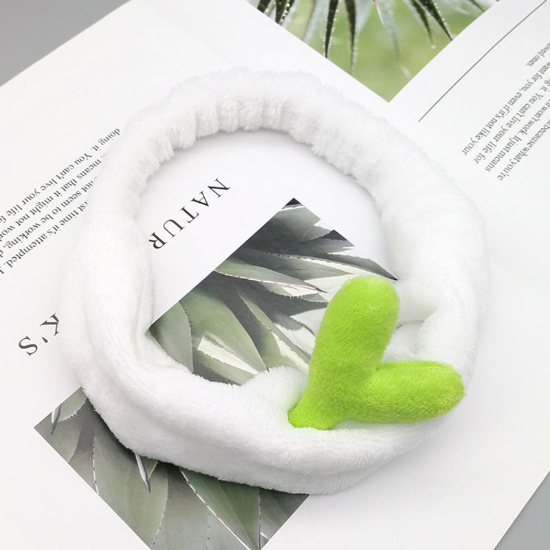 Korean Fashion New Cute Selling Cute Little Bean Sprouts Cactus Face Wash Hairband Makeup Wide-brimmed Headband Nihaojewelry Wholesale