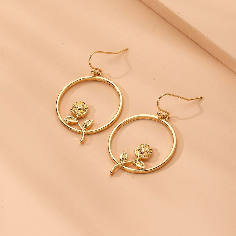 Korean Tassel Exaggerated Flower Geometric Alloy Earrings Wholesale Nihaojewelry