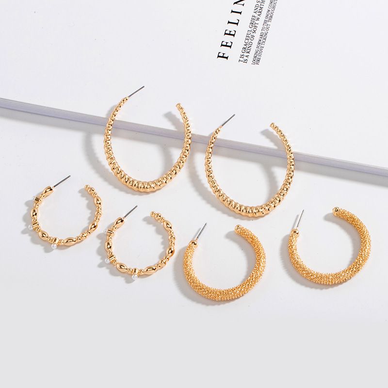 Korea Fashion Trend C-shaped Retro Exaggerated Earrings Ear Jewelry For Women