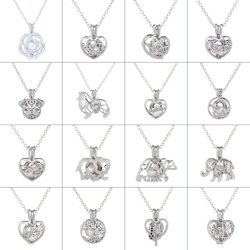 Hot-selling Pearl Series Fashion Hollow Cage Pendants Christmas Gifts Necklaces