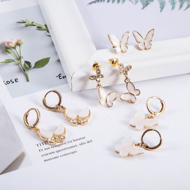Butterfly S925 Silver Needle Fashion Acetate Edition Alloy Stud Earrings