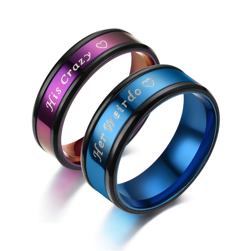 2020 Europäische Und Amerikanische Mode Neue Zimmer Blau Zimmer Lila His Carzy Her Weirdo Paar Ring Hersteller