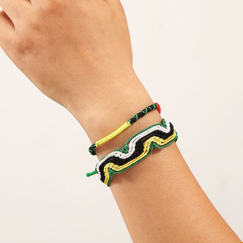 Juego De Pulseras Tejidas A Mano Multicapa Con Cuerda De Color Bohemio Para Mujer