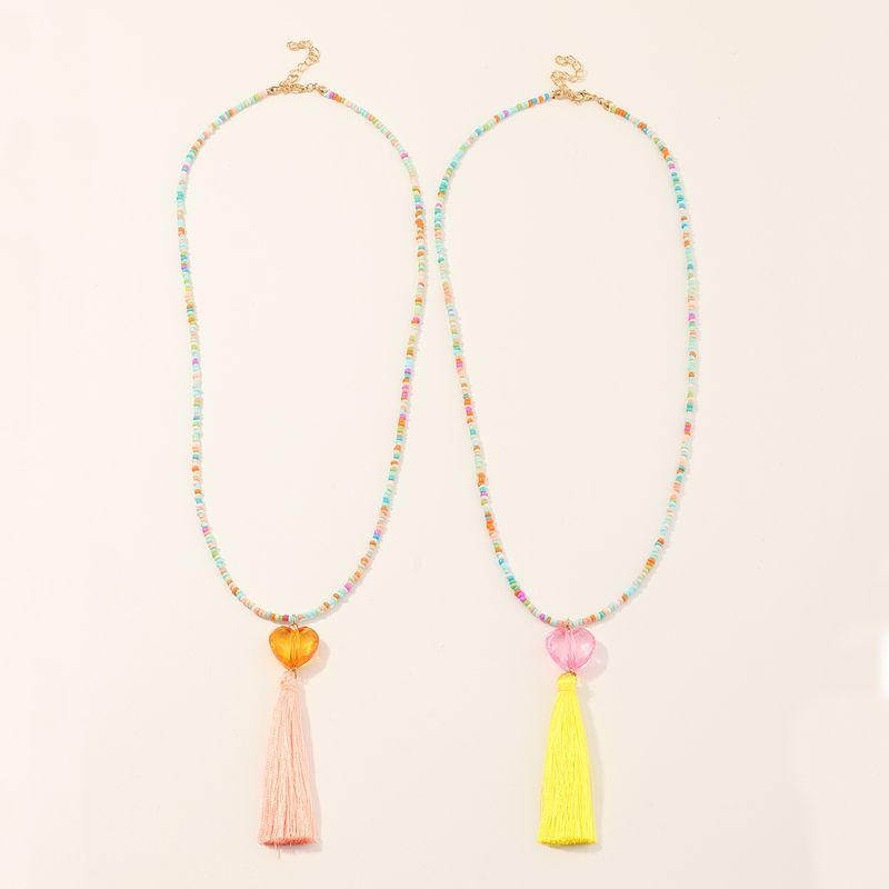 Tassel Fashion Decoration Love Star Tassel Color Children's Necklaces Wholesale Nihaojewelry