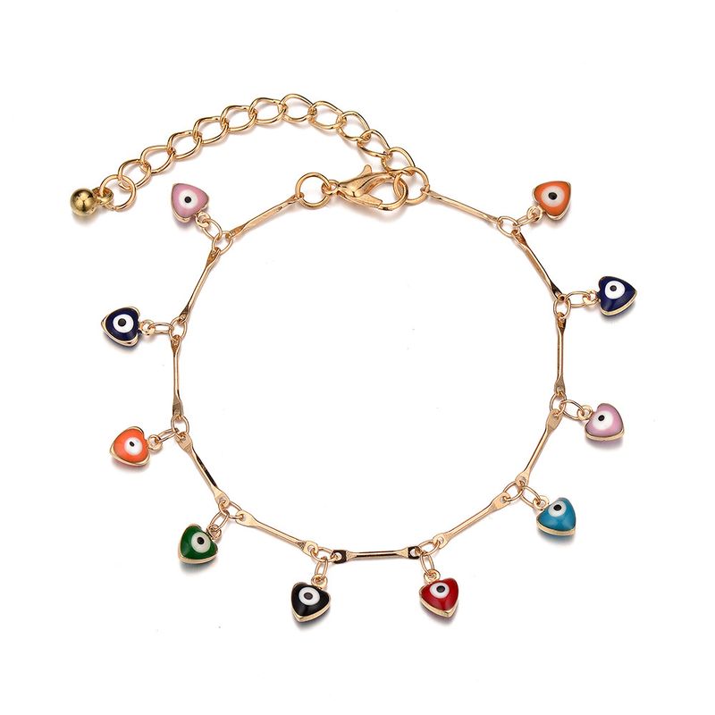 Fashion New Colorful Eye Multi-pendant Devil's Eye Bamboo Alloy Bracelet For Women