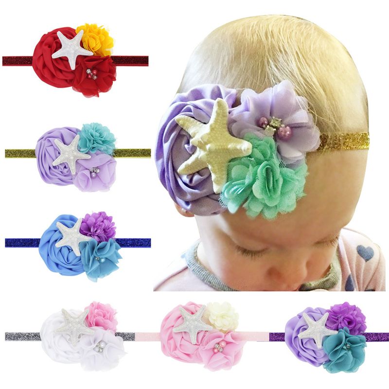 Hot-selling Children's Starfish Elastic Headgear Princess Ocean Starfish Headband Wholesale Nihaojewelry