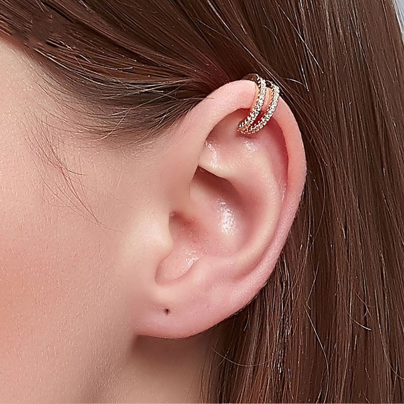 Großhandel Schmuck Einfacher Stil U-form Kupfer Künstliche Edelsteine Überzug Ohrringe