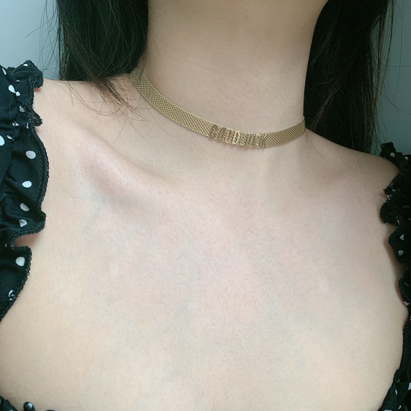 Sexy Wide Titanium Steel Short Necklace Chocker Neckband For Women Wholesale