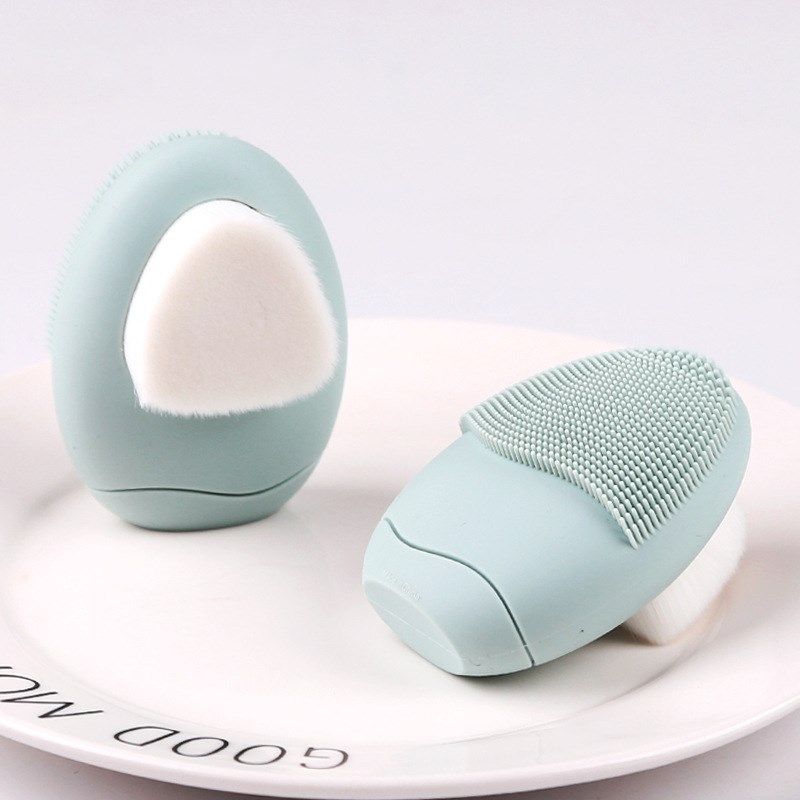 Pebbles Double-sided Soft Haired Silicone Face Wash Artifact Deep Cleansing Facial Brush