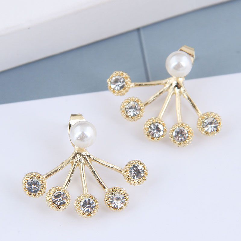 925 Silver Needle  Korean Fashion Metal Concise Flash Diamond Alloy Stud Earrings