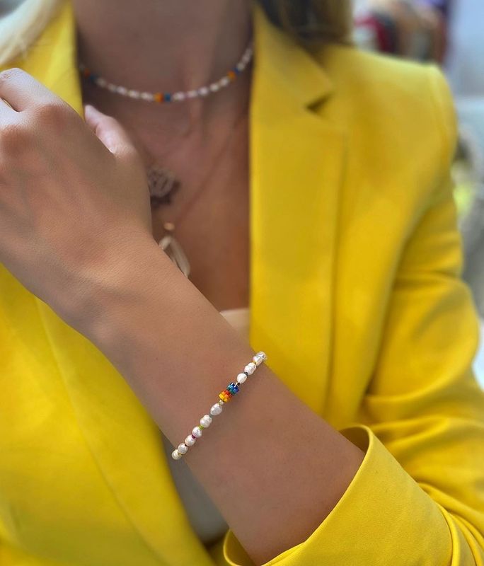 Nischen Leichte Luxus Barock Natürliche Süßwasser Perlen Mode All-match Regenbogen Miyuki Reis Perlen Armband