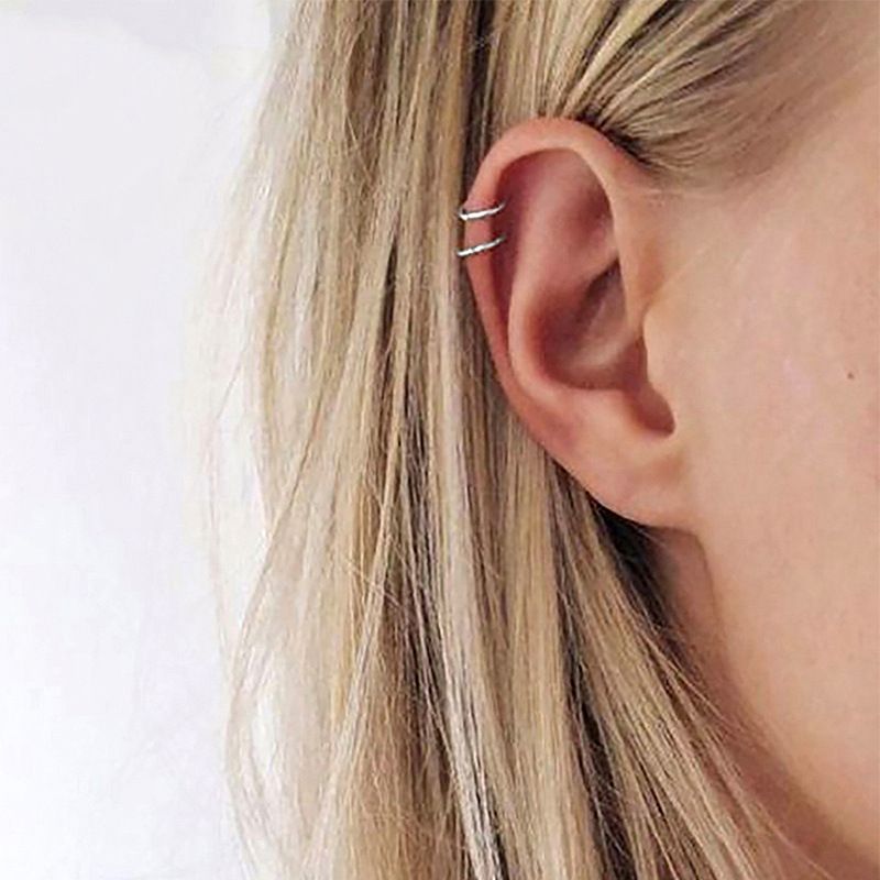 Emanco Edelstahl Doppels Chicht Ohr Clip Einfache Und Modische Vergoldete Ohrringe Ohne Ohrringe Grenz Überschreitende Ohrringe Großhandel