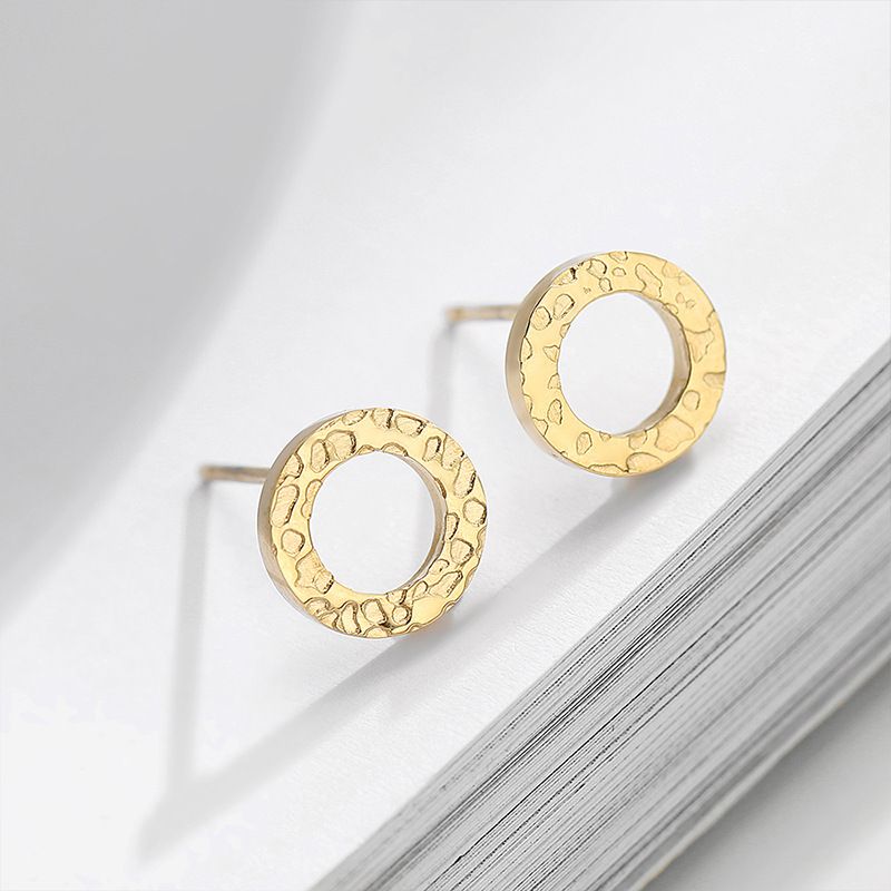 Fashion New Simple 316l Stainless Steel Geometric Round Earrings For Women