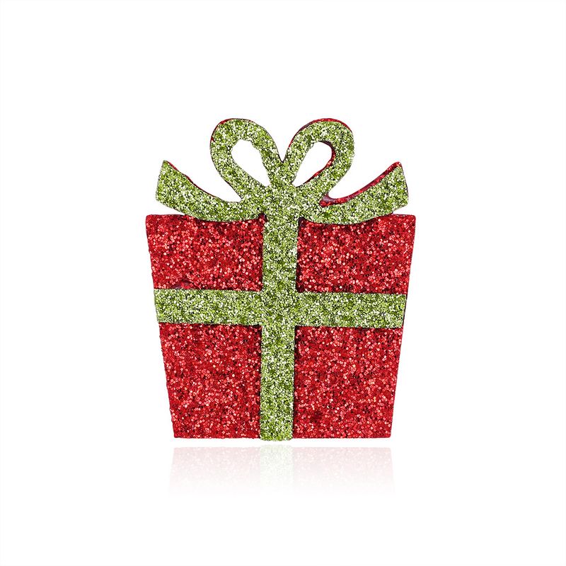 New Ornaments Hot-selling Cartoon Christmas Gift Box Felt Brooch Wholesale Nihaojewelry