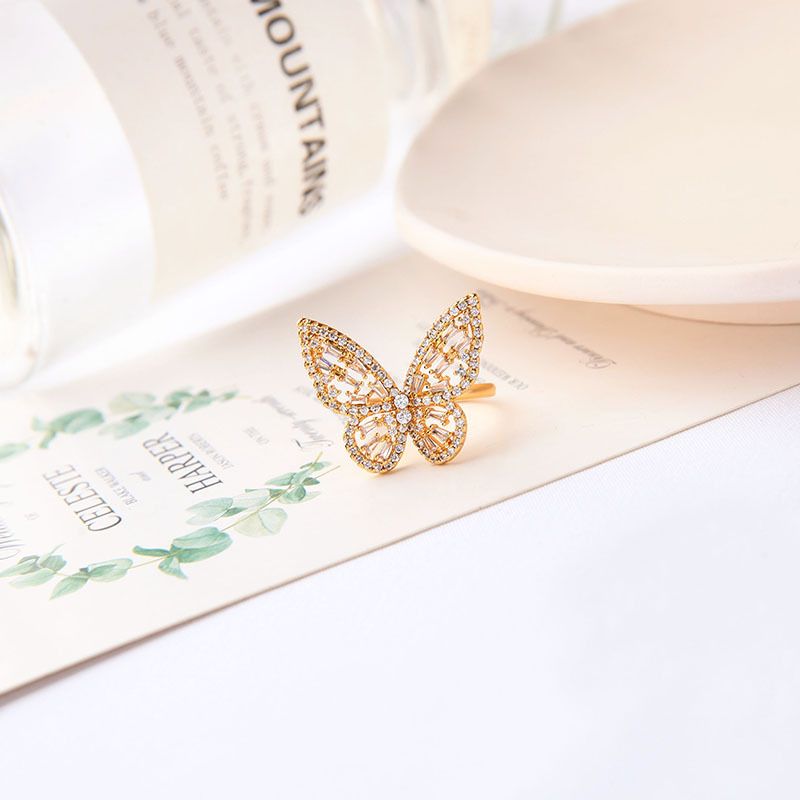 Butterfly  Opening Adjustable Fashion Ring Wholesale Nihaojewelry