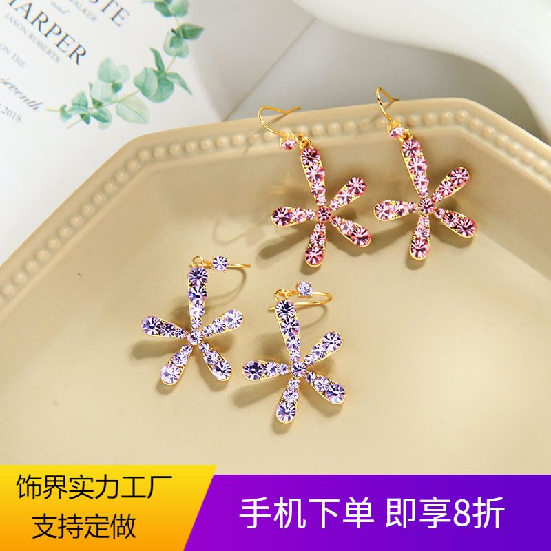 Petites Boucles D&#39;oreilles Fleur Simples Diamants Coréens Nouvelles Tendances Boucles D&#39;oreilles En Gros Nihaojewelry