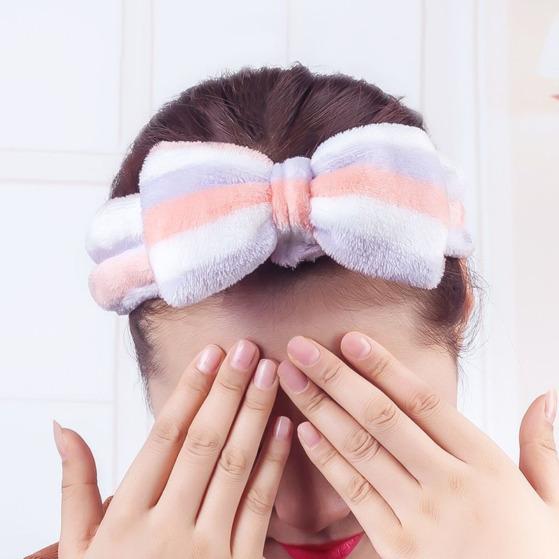 Korean New Winter Bow Towel Elastic Flannel Hairband For Women Wholesale