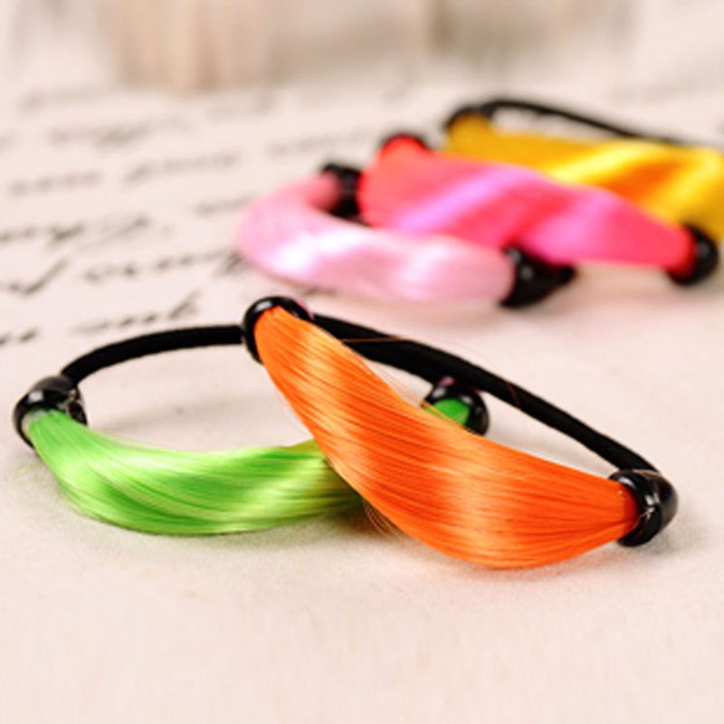 Europäische Und Amerikanische Supermodel Show Pferdes Chwanz Twist Hairring Fluor Zierende Farbverlauf Perücke Gummiband Haars Eil Großhandel Hot Sale