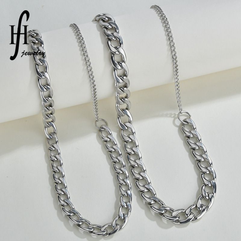 Korea Hip Hop Style Tide Simple Titanium Steel Clavicle Chain Thick Chain Necklace For Men And Women