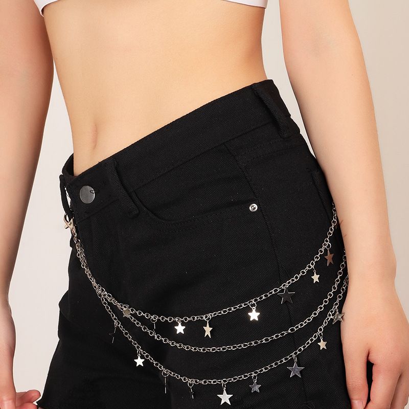 Fashion Popular Punk Style Multi-layer Star Pendant Waist Chain