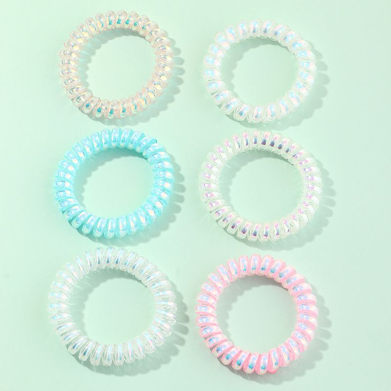 Hair Circle Small Fresh Fluorescent Color Phone Line Hair Rope 6-piece Set Wholesale
